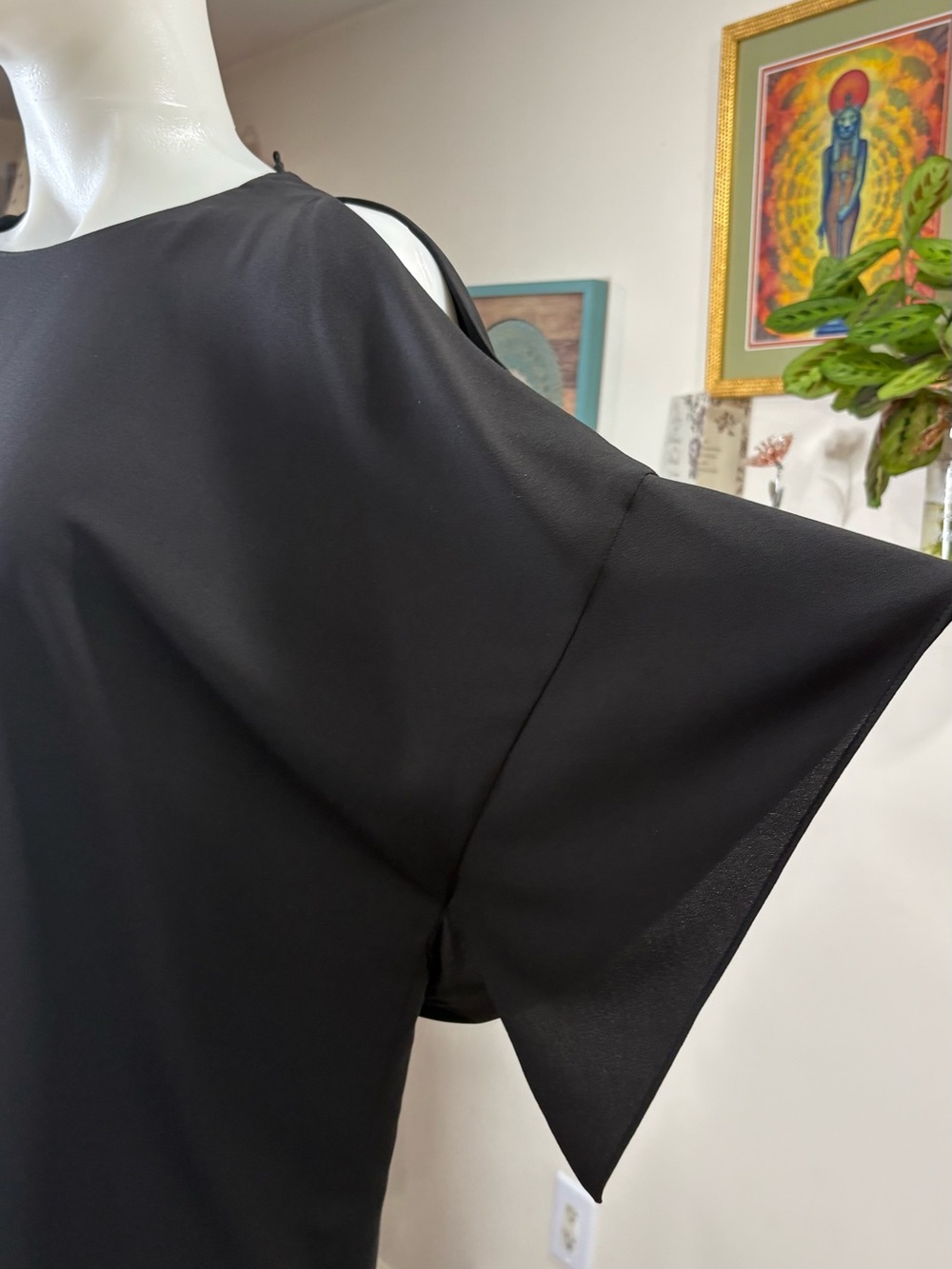 BOSS Hugo Boss Black Split Sleeve Blouse Size US 4 - Picture 5 of 11